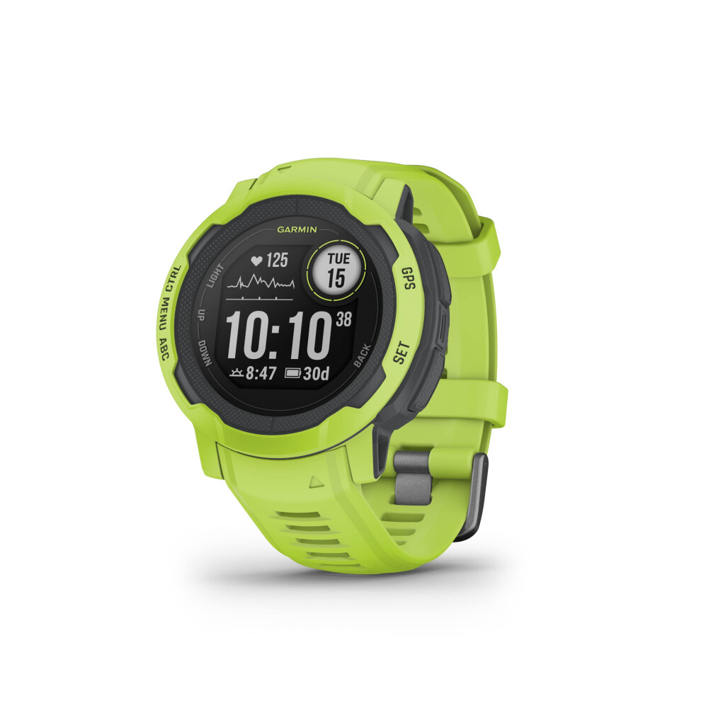 Garmin Instinct 2  Rugged GPS Outdoor Watch  MultiGNSS Support  Tracback Routing  Electric Lime