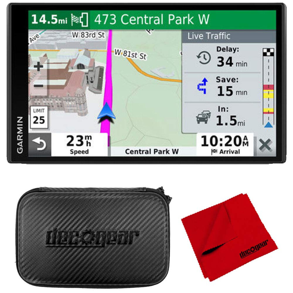 Garmin DriveSmart 65  Traffic 695 Display GPS Navigator with 7 EVA Case Bundle