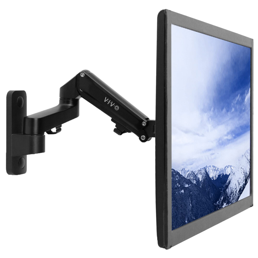 VIVO Premium Aluminum Single LCD Monitor Wall Mount for Screens up to 32 inches  Pneumatic Adjustable Arm fits up to VESA 100x10