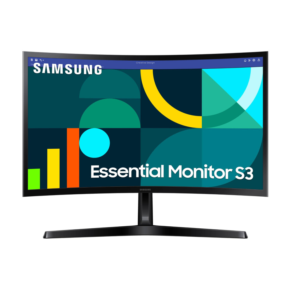 Samsung 24 Essential S3 S36gd Series Fhd 1800R Curved Computer Monitor 100Hz Game Mode Advanced Eye Comfort Hdmi And Ds