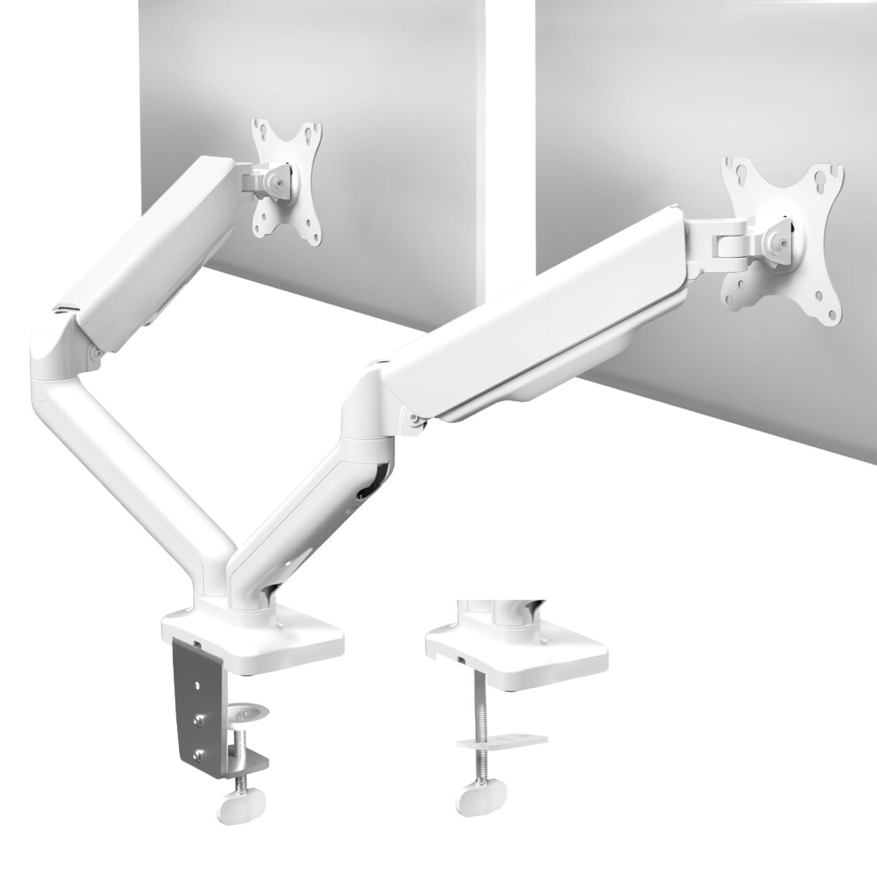 VIVO Dual Monitor up to 32 inches and 198 lbs per Screen  Mechanical Arm Desk Mount  Articulating Counterbalance  VESA Stand  C