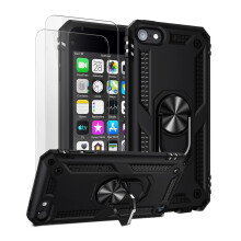 ULAK Compatible with iPod Touch 7 CaseiPod Touch 6 Case with 2 HD Screen Protectors Hybrid Rugged Shockproof Cover with Built