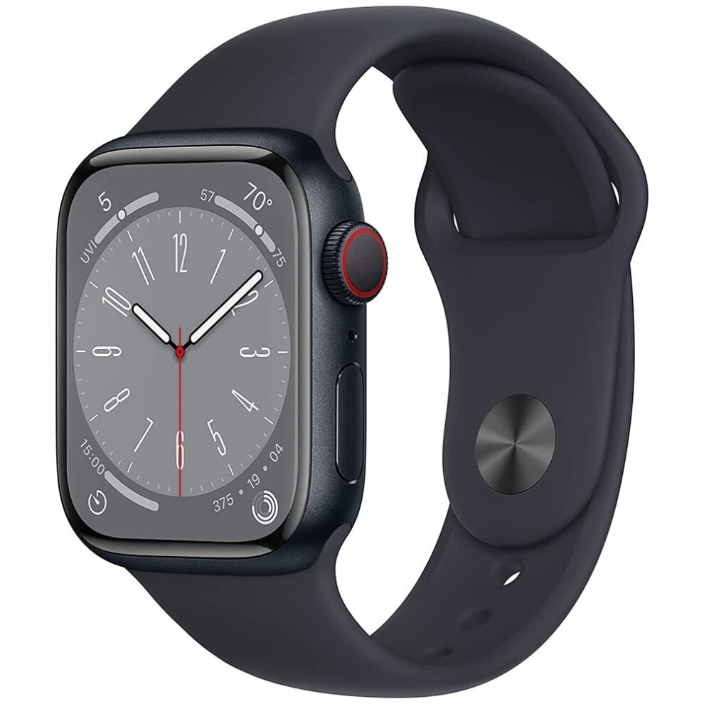 Apple Watch Series 8 GPS  45mm Midnight Aluminum Case with Midnight Sport Band Renewed Premium