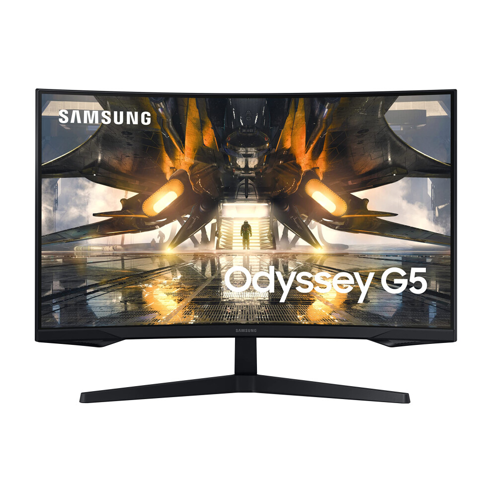 SAMSUNG 27 Odyssey G55A QHD 165Hz 1ms FreeSync Curved Gaming Monitor with HDR 10  Futuristic Design for Any Desktop LS27AG550