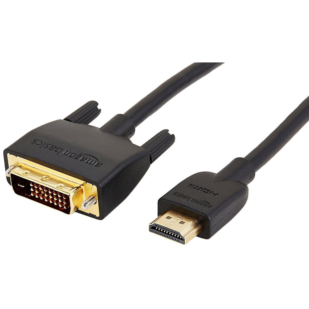 Amazon Basics HDMIA to DVI Male Adapter Cable  BiDirectional 1080P  GoldPlated  3 ft09 m  Single Pack  Black