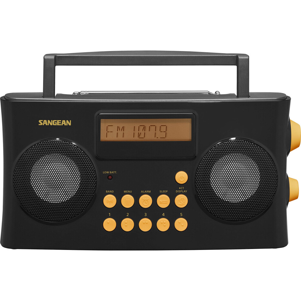 Sangean Amfm Stereo Portable Radio With Voice Prompts Prd17 Black 729288020240