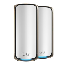NETGEAR Orbi 970 Series QuadBand WiFi 7 Mesh Network System RBE972S Router 1 Satellite Extender Covers Up to 6 600 sq ft