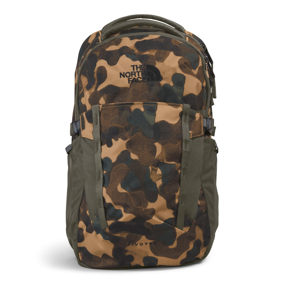 THE NORTH FACE Pivoter Everyday Laptop Backpack  Utility Brown Camo Texture PrintNew Taupe Green  One Size