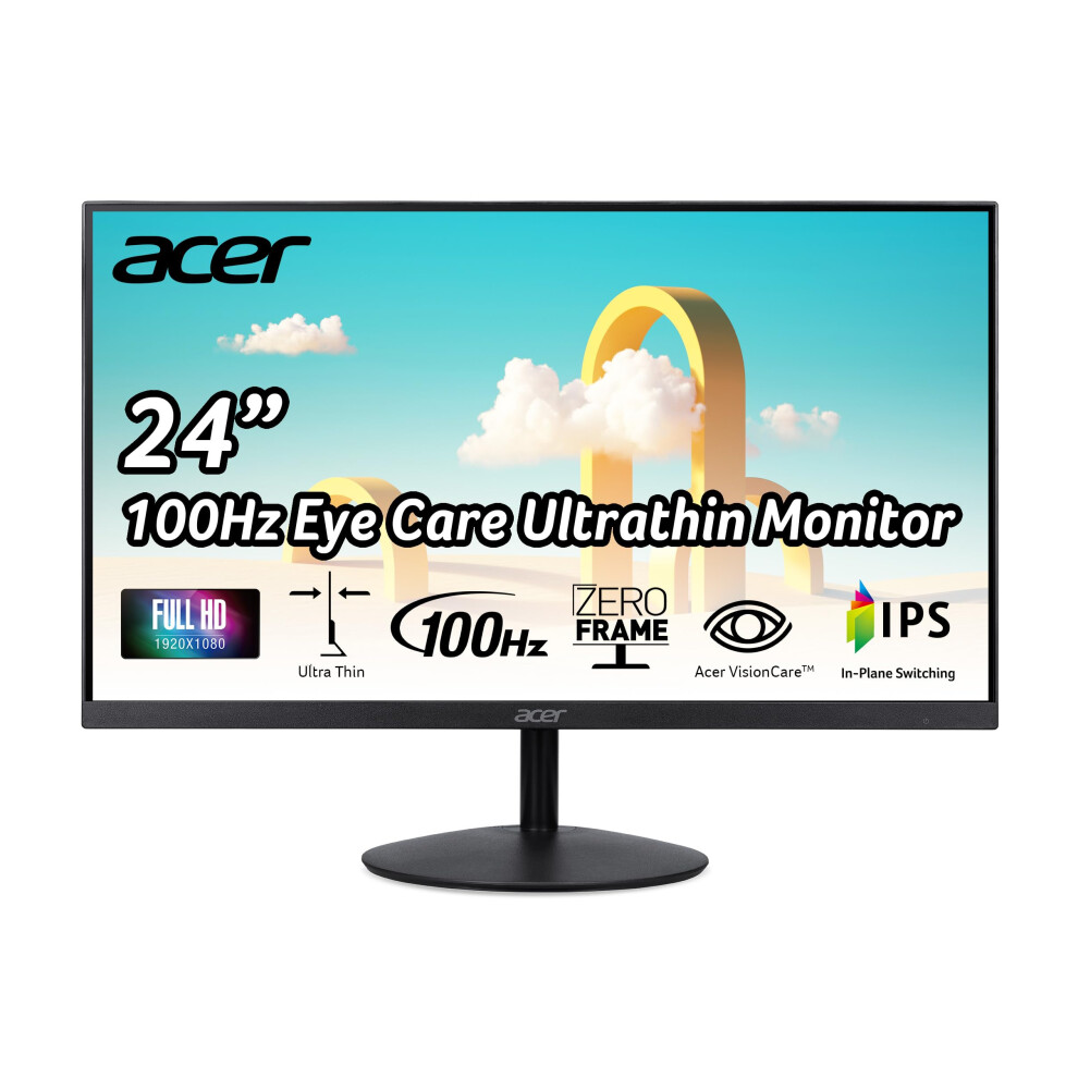 Acer SB242Y EBI 238 Full HD 1920 x 1080 IPS ZeroFrame Gaming Office Monitor  AMD FreeSync Technology UltraThin Stylish D