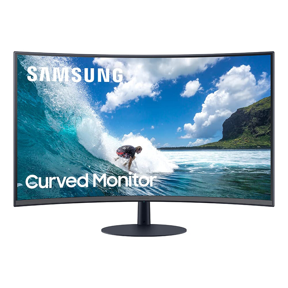 SAMSUNG T550 Series 27Inch FHD 1080p Computer Monitor  75Hz  Curved  Builtin Speakers  HDMI  Display Port  FreeSync LC27T550F