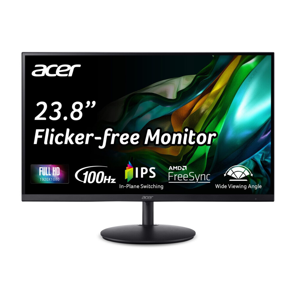 Acer SH242Y Ebmihux 238 Full HD 1920 x 1080 Home Office UltraThin Monitor AMD FreeSync 1ms VRB 100Hz Zero Frame Height Adjus