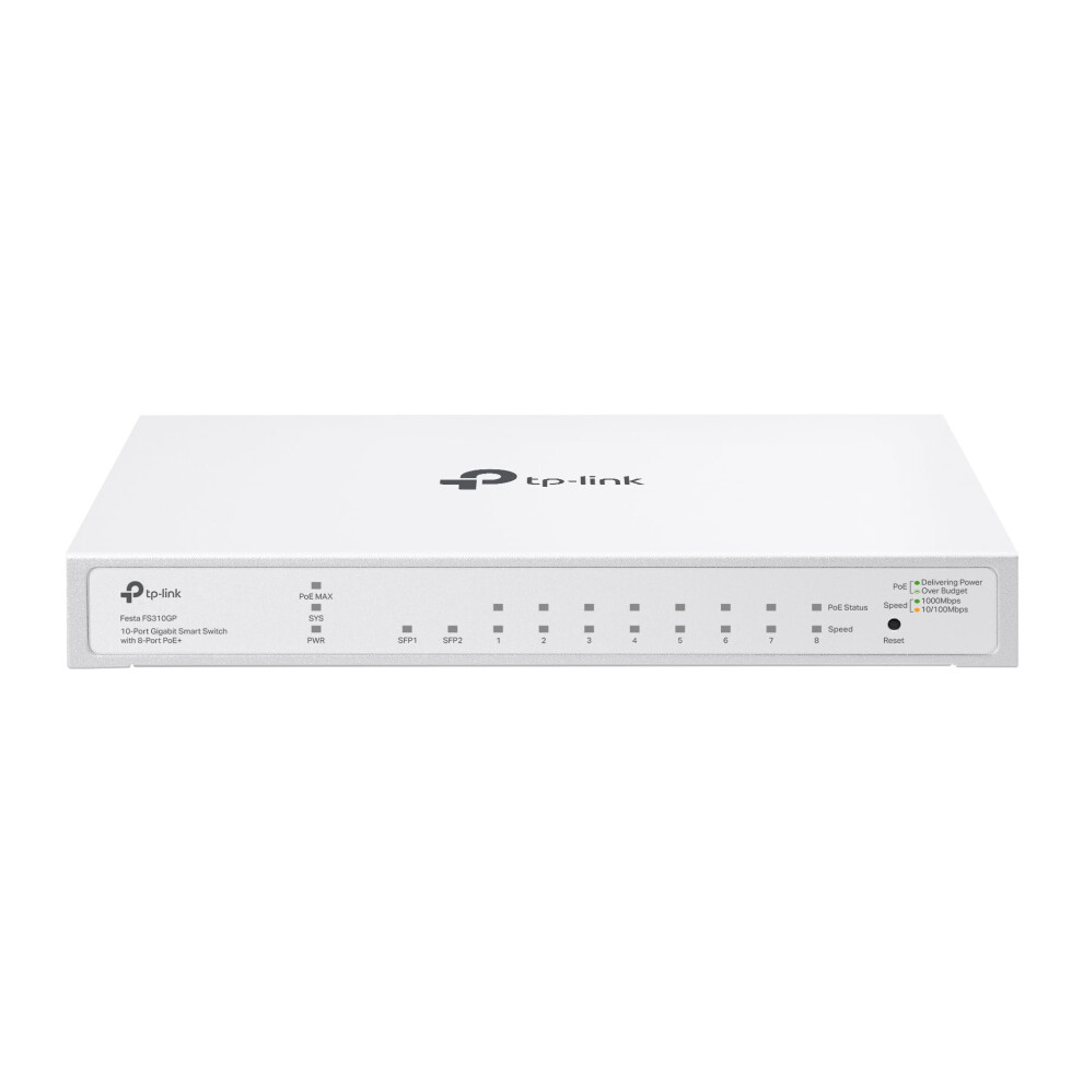 TPLink Festa FS310GP 10 Port Gigabit Smart Managed PoE Switch 8 PoE Port 61W  2 x SFP Slots SelfOrganizing Network Free Clou