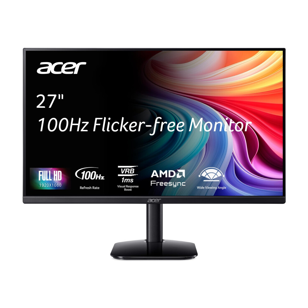 Acer KB272 E0bi 27 IPS Full HD 1920 x 1080 ZeroFrame Gaming Office Monitor AMD FreeSync Technology Up to 100Hz Refresh 1ms