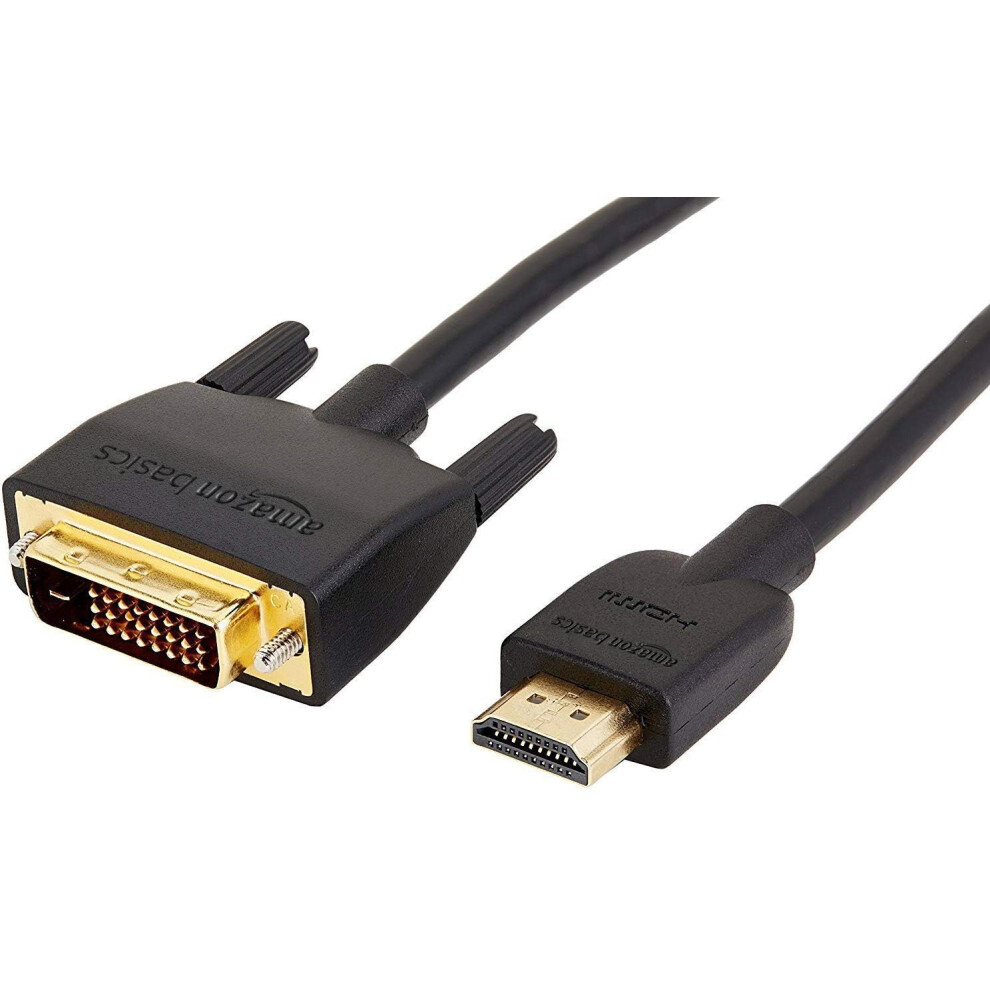 Amazon Basics HDMIA to DVI Male Adapter Cable  BiDirectional 1080P  GoldPlated  10 ft3 m  Single Pack  Black