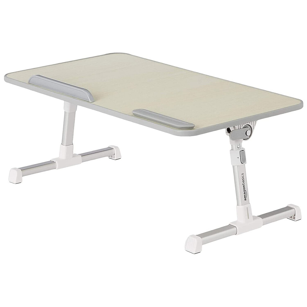 Amazon Basics Adjustable Tray Table Lap Desk Fits up to 17Inch Laptop  Large  13x24  Cream