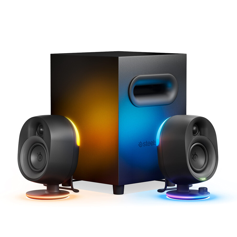 SteelSeries Arena 7 RGB Illuminated 21 Gaming Speakers with Powerful Bass  Subwoofer  and Bluetooth  For PC  PlayStation  Mobi