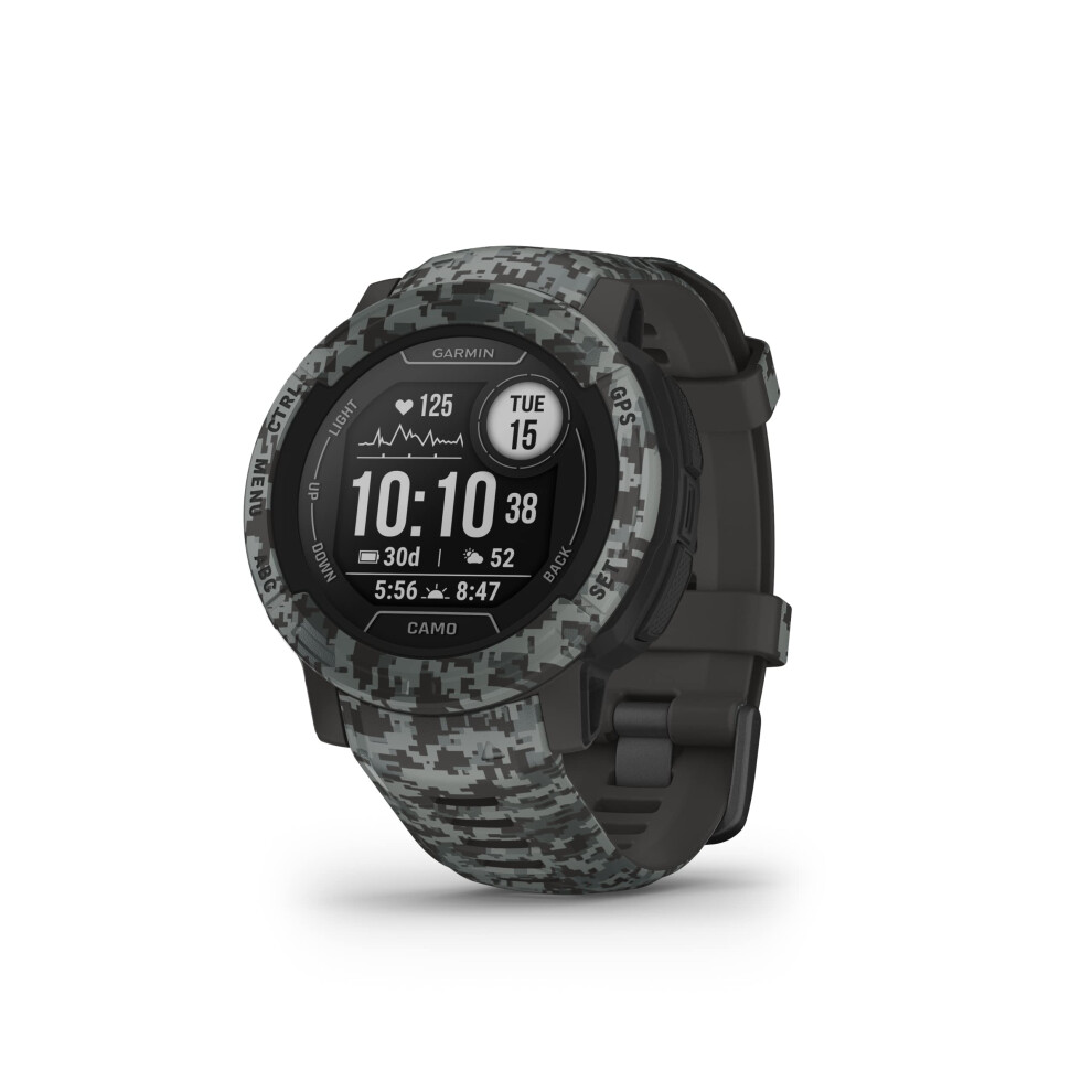 Garmin Instinct 2  CamoEdition  GPS Outdoor Watch  MultiGNSS Support  Tracback Routing  Graphite Camo