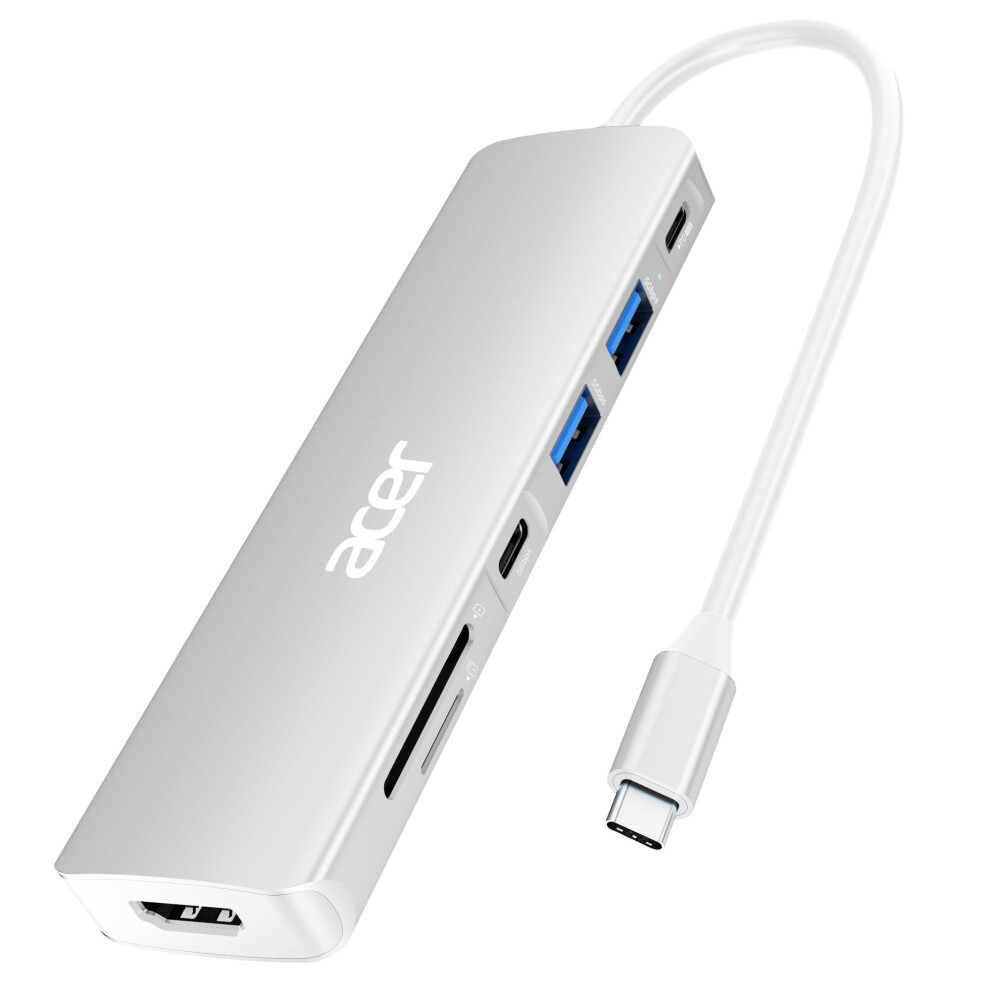 Acer USB C Dock  7 in 1 USB C to HDMI Hub  2 USB 31 GEN1 and 5Gbps TypeC Data Port  4K HDMI Port  PD 100W Charging  SD Card Re