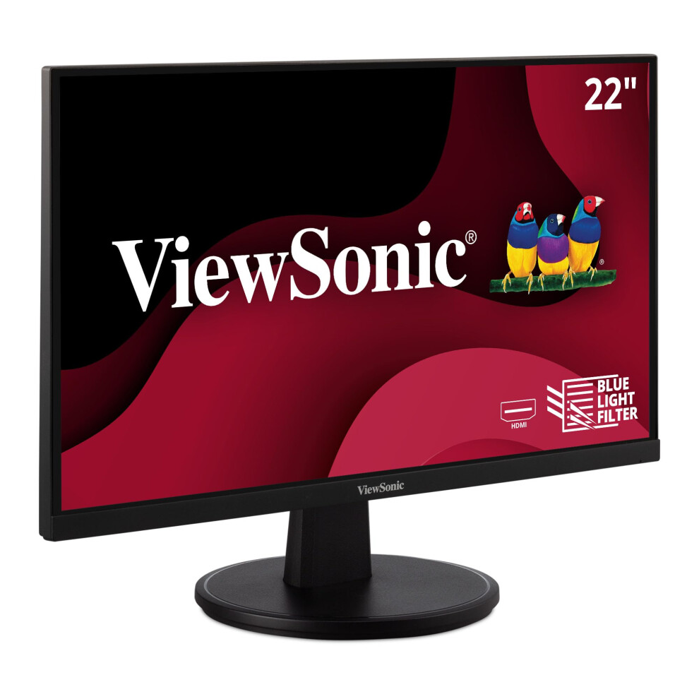 ViewSonic VS2247MH 22 Inch 1080p Monitor with 75Hz  FreeSync  Thin Bezels  Eye Care  HDMI  VGA Inputs for Home and Office