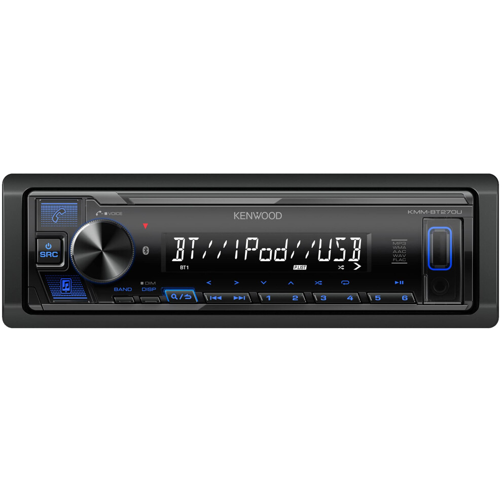 KENWOOD KMMBT270U Bluetooth Digital Media Car Stereo Receiver with USB Port  AMFM Radio  MP3 Player  High Contrast LCD  Detac