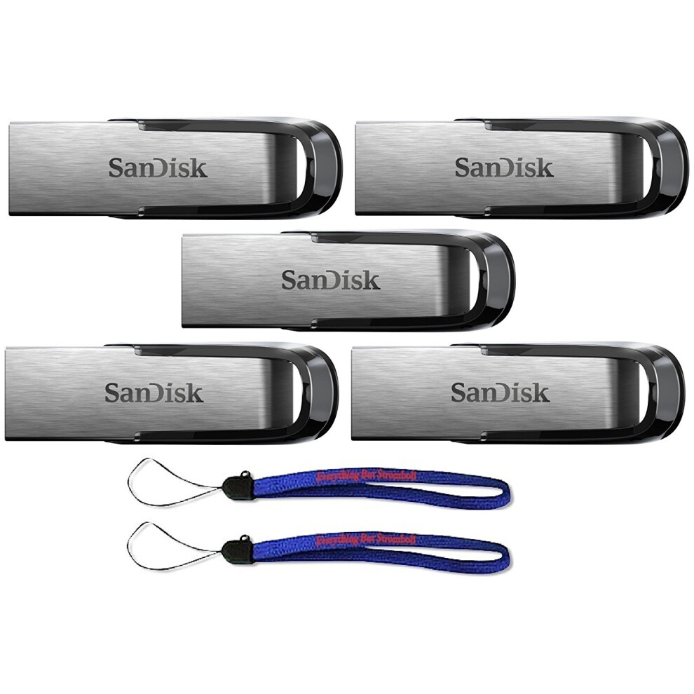 SanDisk Ultra Flair USB 5 Pack 30 64GB Flash Drive High Performance Thumb DriveJump Drive up to 150MBs  with 2 Everythin