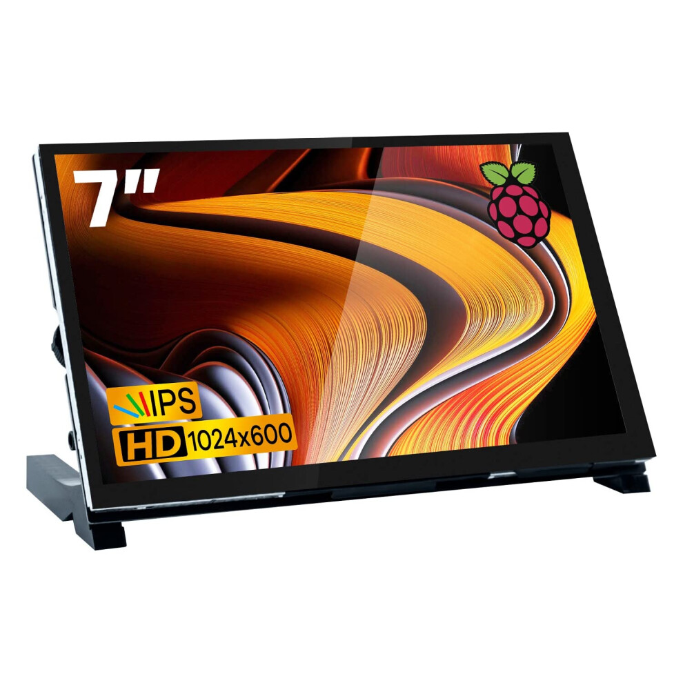 Hosyond 7 Inch Ips Lcd Touch Screen Raspberry Pi Monitor Display 1024 600 Capacitive Screen Hdmi Monitor Compatible With Raspbe 782917535669