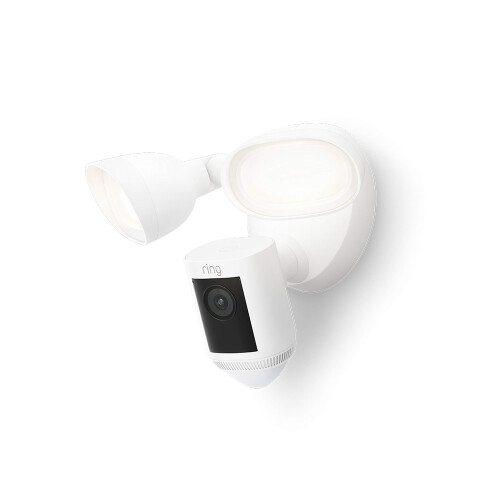 Ring Ring Floodlight Cam Wired Pro with Birds Eye View and 3D Motion Detection  White