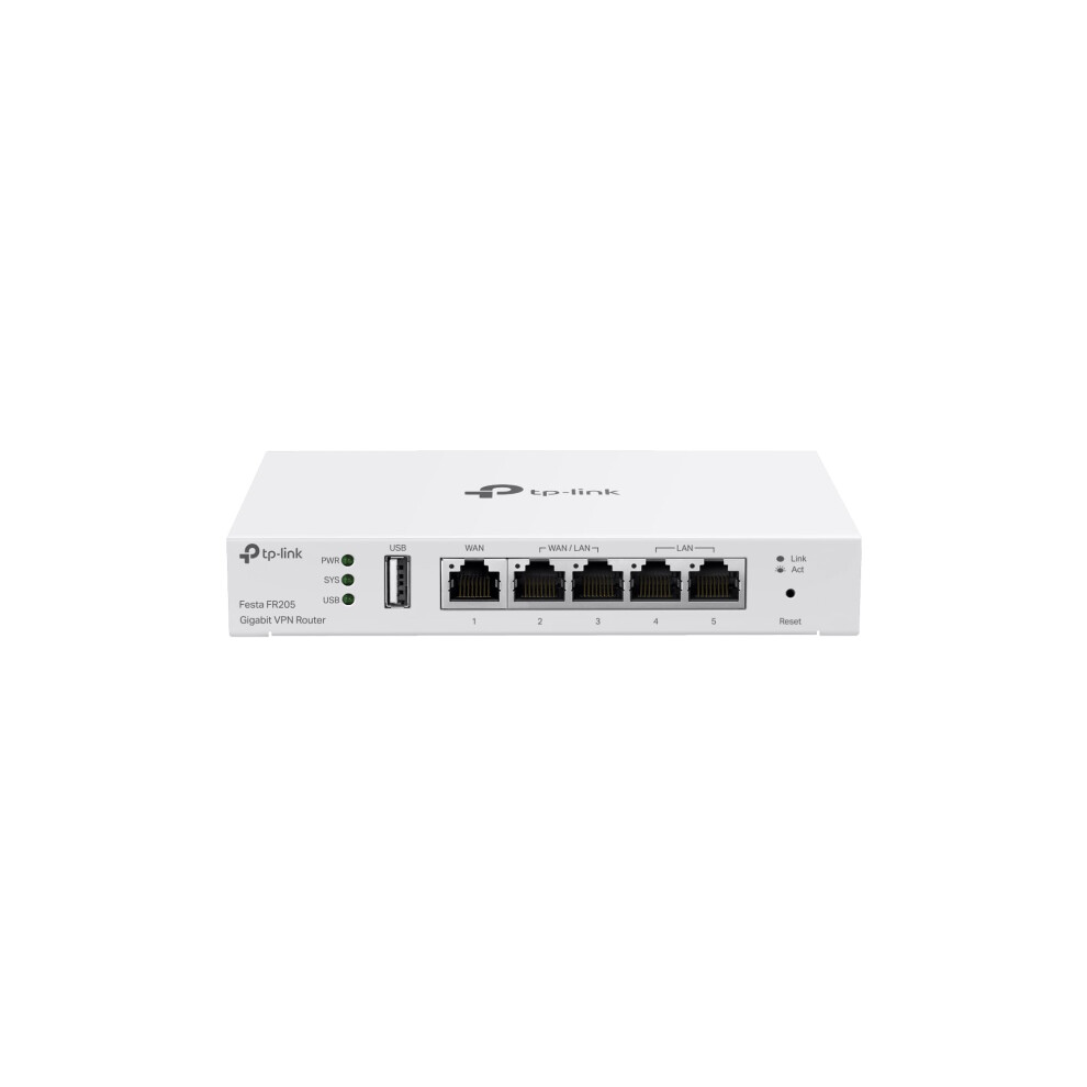 TPLink Festa FR205  MultiWAN Wired Router  Up to 3 Gigabit WAN Ports  One USB WAN  SelfOrganizing Network  Free Cloud  Load