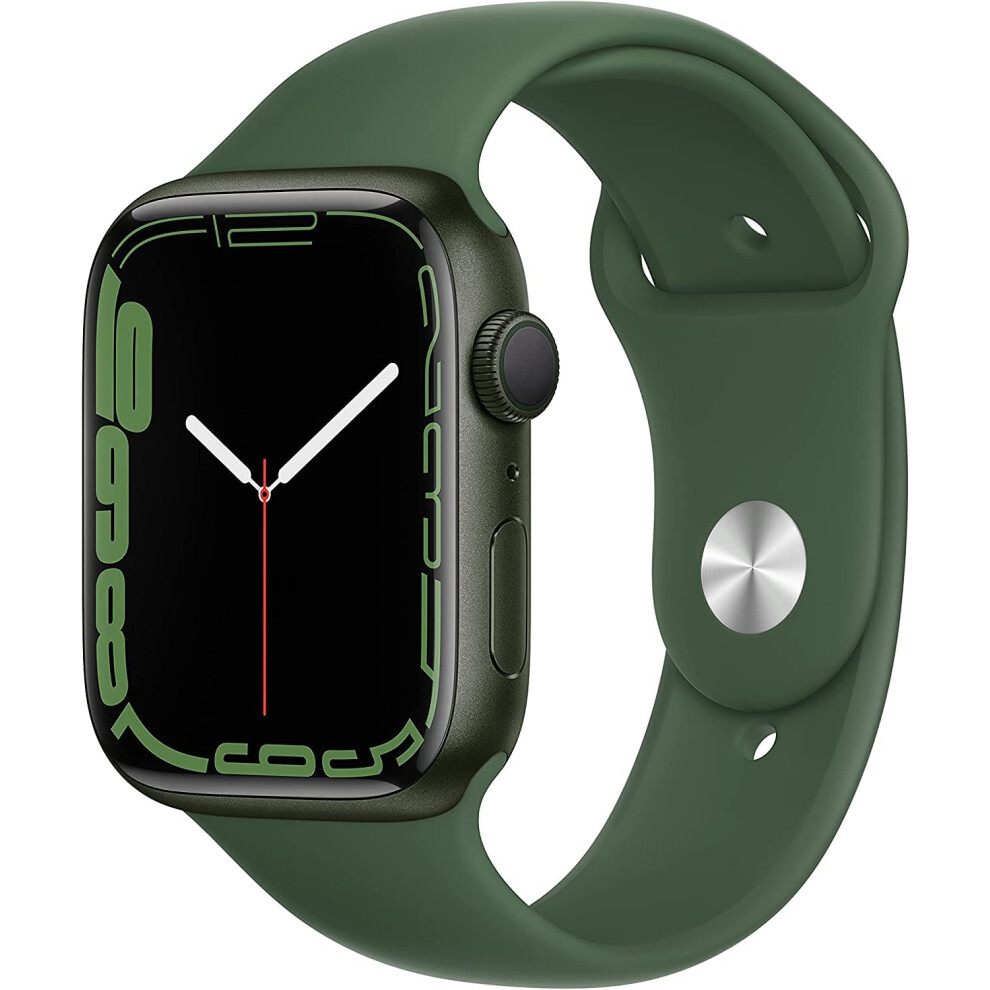 Apple Watch Series 7 GPS  45MM  Green Aluminum Case with Clover Sport Band Renewed Premium