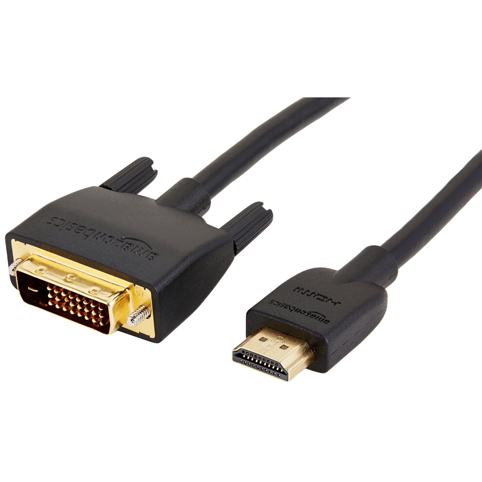 Amazon Basics HDMIA to DVI Male Adapter Cable  BiDirectional 1080P  GoldPlated  3 ft09 m  Pack of 10  Black