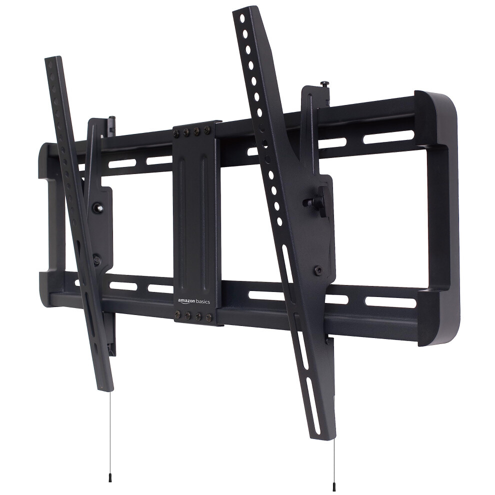 Amazon Basics Tilt TV Wall Mount with Horizontal Post Installation Leveling for 32Inch to 86Inch TVs  Black