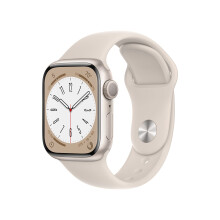 Apple Watch Series 8 GPS  41mm  Starlight Aluminum Case with Starlight Sport Band  SM Renewed - Refurbished
