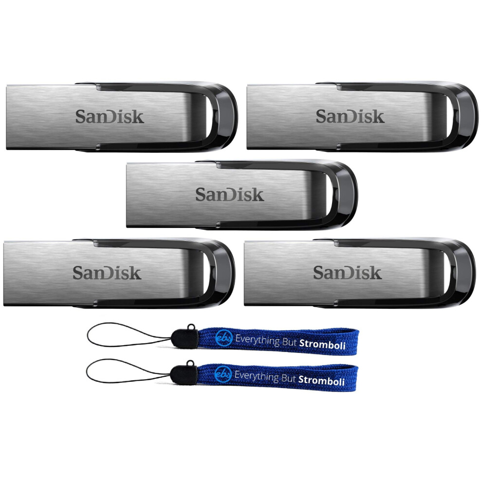 SanDisk Ultra Flair USB 5 Pack 30 16GB Flash Drive High Performance Thumb DriveJump Drive SDCZ73016GG46  with 2 Everyth