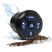 BOSS Audio Systems MGR250B Bluetooth Marine Radio Gauge Receiver BuiltIn Amplifier IPX6Rated USB Port USB Charging