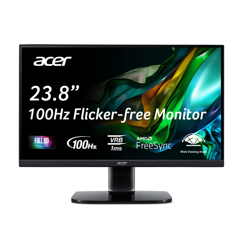 Acer KC242Y Hbi 238 Full HD 1920 x 1080 ZeroFrame Gaming Office Monitor  AMD FreeSync Technology  100Hz  1ms VRB  Lo