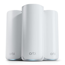 NETGEAR Orbi 770 Series TriBand WiFi 7 Mesh System RBE773 Router 2 Satellite Extenders Covers up to 8 000 sq ft 100