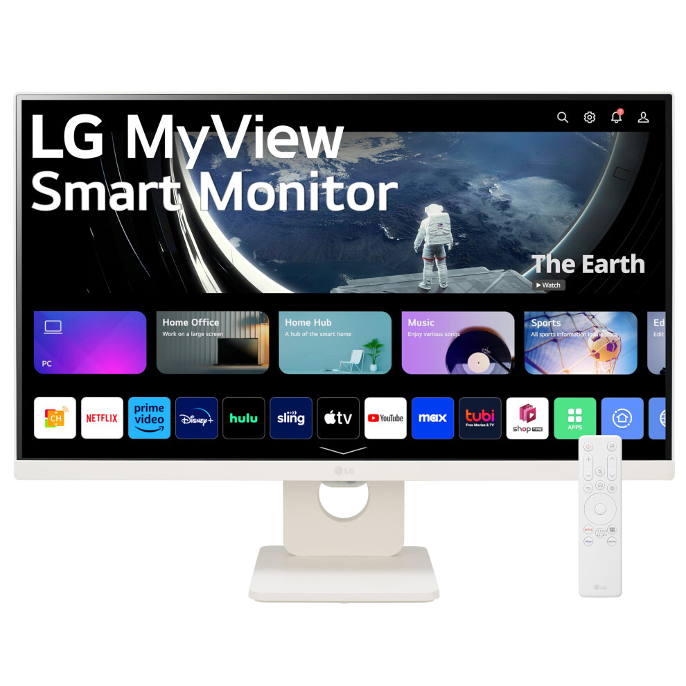 LG 25SR50FW MyView Smart Monitor 25Inch 1920x1080 IPS Display  webOS  ThinQ Home Dashboard  ThinQ App  Remote Control  x2 Bu