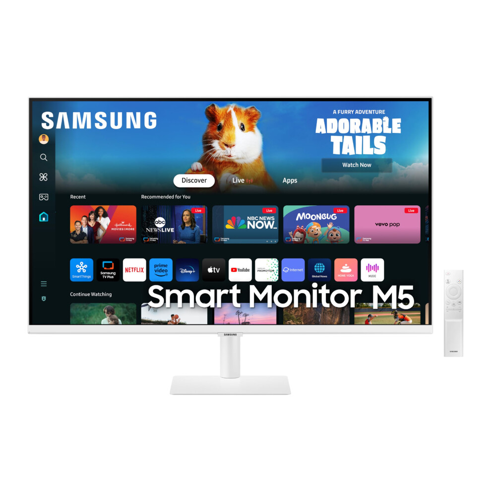 SAMSUNG 32Inch M5 M50D Series FHD Smart Monitor with Streaming TV  Speakers  HDR10  Gaming Hub  Multiple Ports  Workout Track