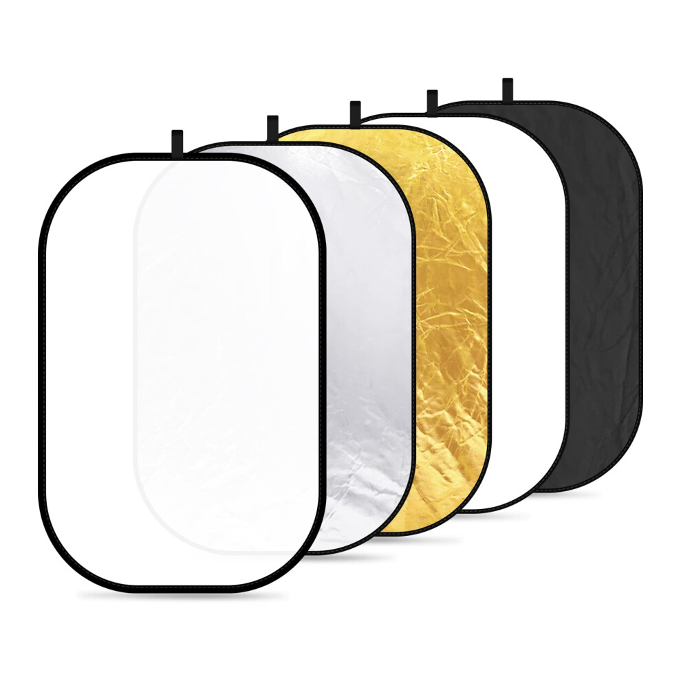 NEEWER 47x71120x180cm Light Reflectors for Photography  Portable 5 in 1 Collapsible Multi Disc with Bag  Translucent  Silv