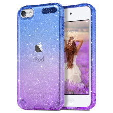 ULAK Clear Gradient Glitter Case for iPod Touch 7th6th5th Generation  Hybrid Slim Cute Case for Girls Women  Shockproof AntiS