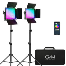 GVM RGB Video Lighting  BiColor Led Video Light Kit with APP Control  2 Packs 850D Photography Lighting Kit CRI 97 for Web Con