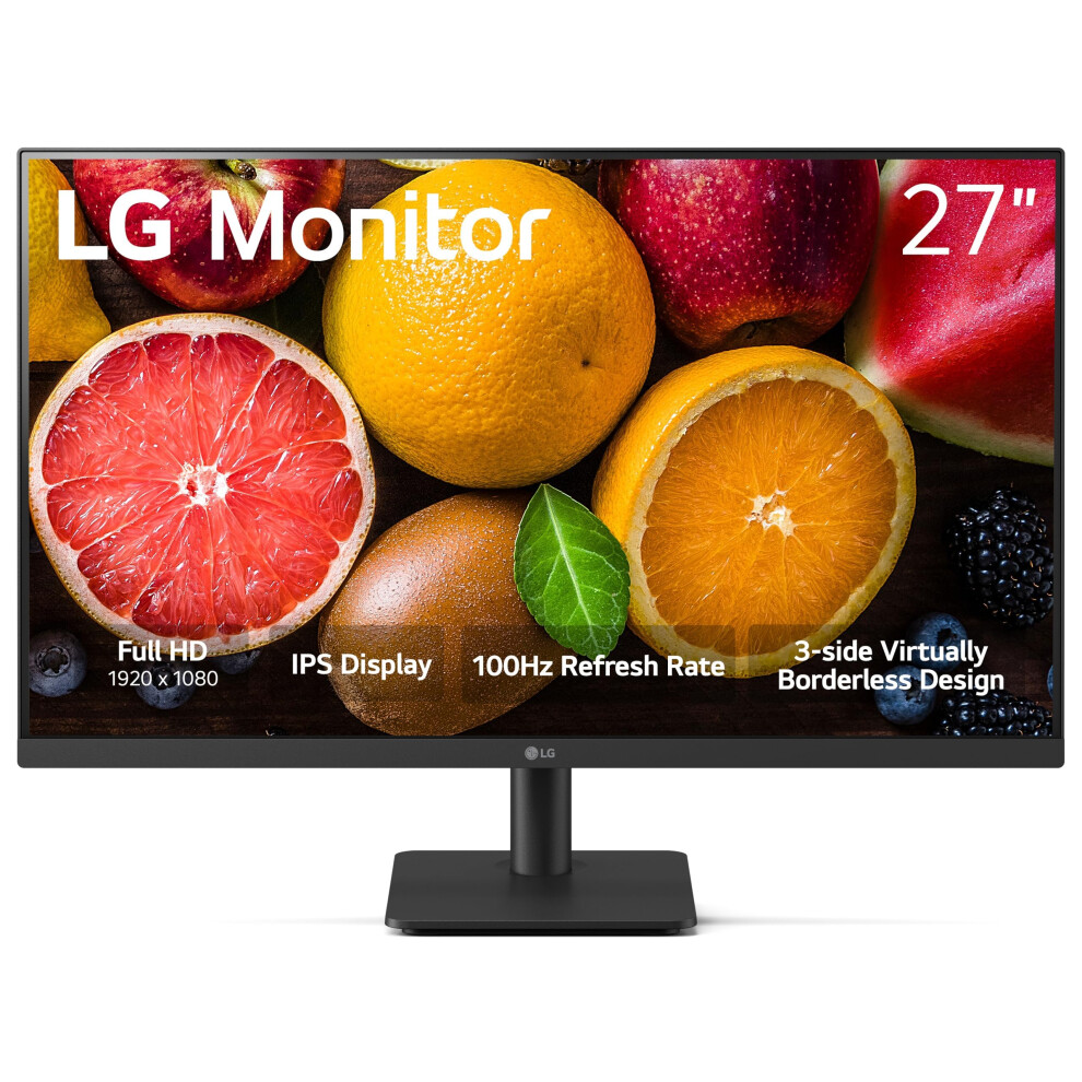 LG 27MS500B 27 inch IPS FHD 1920x1080 100Hz 5ms Reader Mode Borderless Design OnScreen Control Black Stabilizer DAS Crosshair