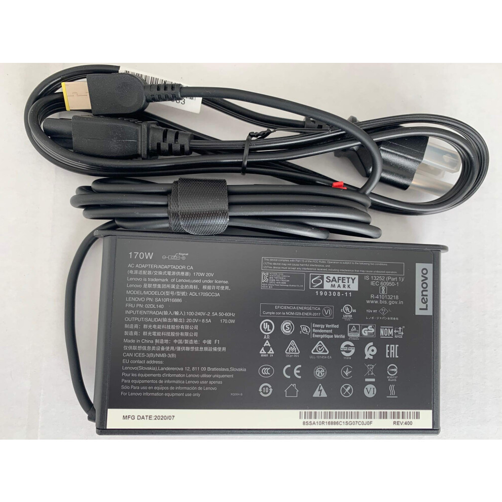 Original Slim Version Lenovo 170W AC Adapter for Lenovo Thinkpad P53  P70  P71  P72  P73  Compatible with PN SA10R16886  ADL17