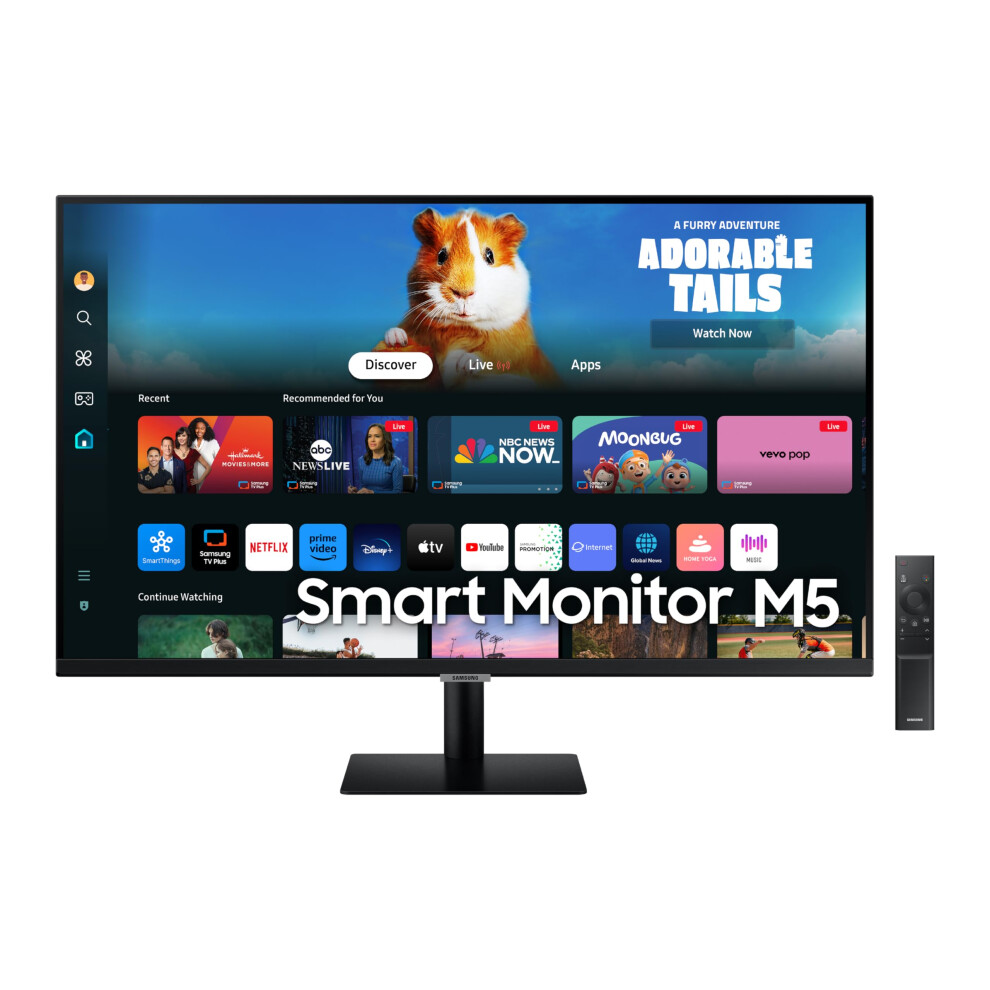 SAMSUNG 27Inch M5 M50D Series FHD Smart Monitor with Streaming TV  Speakers  HDR10  Gaming Hub  Multiple Ports  Workout Track