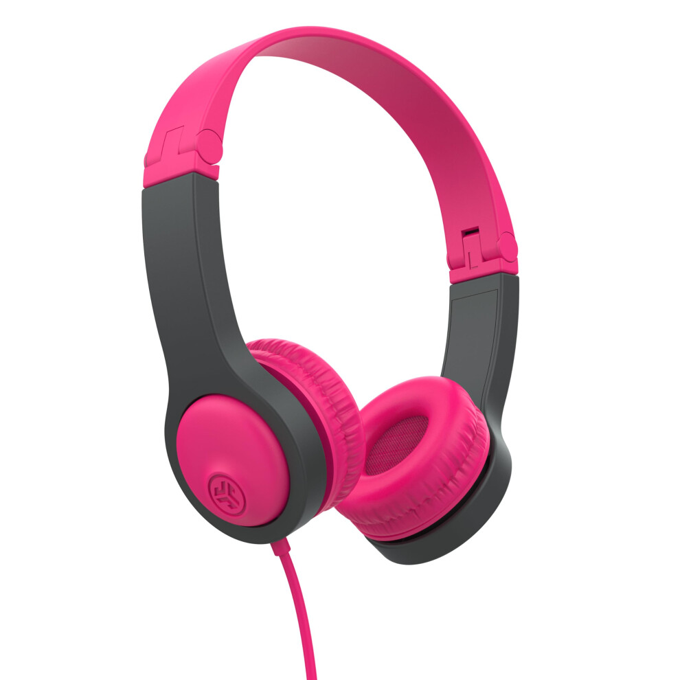 JLab JBuddies Folding Kids Wired Headphones Gen 2  PinkGrey  Toddler Headphones  Noise Isolation  Kids Safe  Volume Limiting He