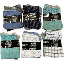 (Assorted Colors, S) Panzy 6 Woven Boxer Shorts for Men,Loose Comfort Fit Boxers, Cottonblend, Elastic Waistband