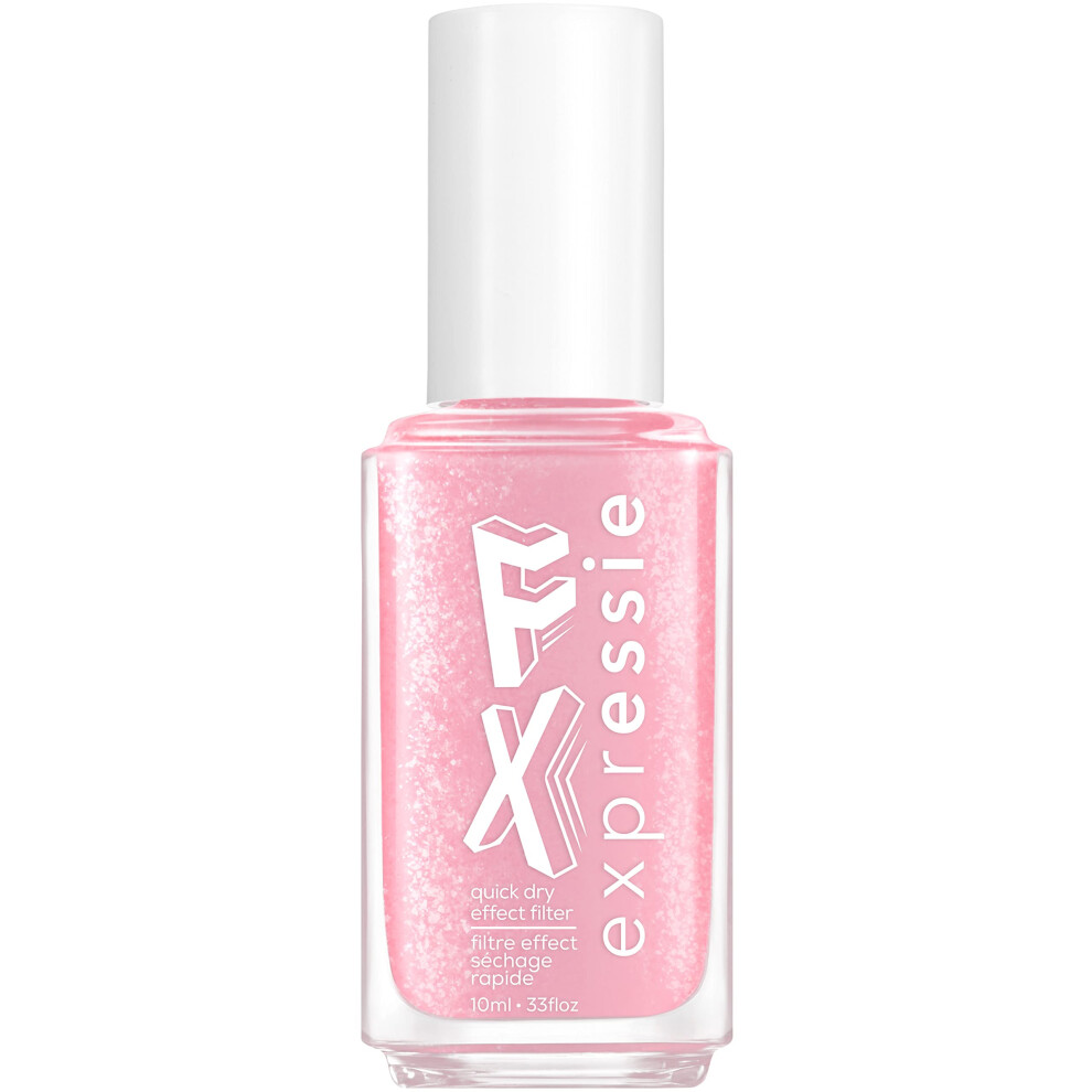 essie Expressie FX QuickDry Vegan Nail Polish  Pink Chromatic Top Coat  Faux Real  033 fl oz