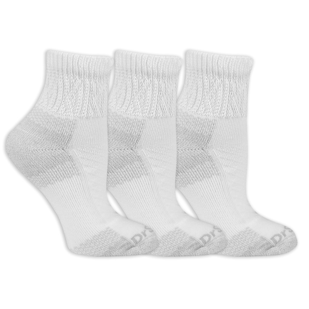 Dr Scholls Women Advanced Relief Blisterguard  2  3 Pair Packs Nonbinding Cushioned Moisture Management Socks  White  410