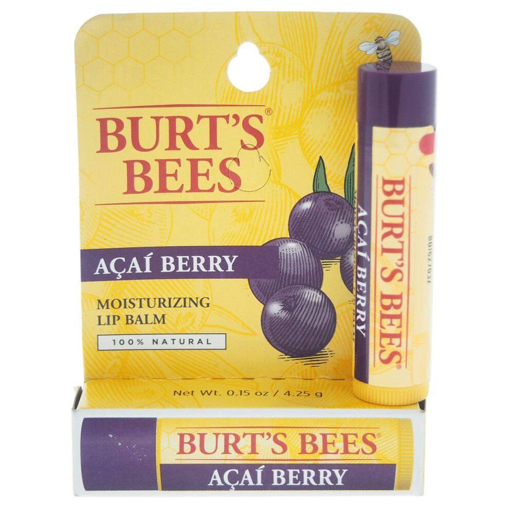 Burts Bees 100 Natural Moisturizing Lip Balm  Acai Berry with Beeswax  Fruit Extracts  12 Tubes