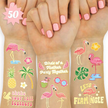 xo, Fetti Flamingo Temporäre Tattoos für Kinder - 50 Stile | Flamingle Junggesellinnenabschied, Sommergeburtstagsfeier